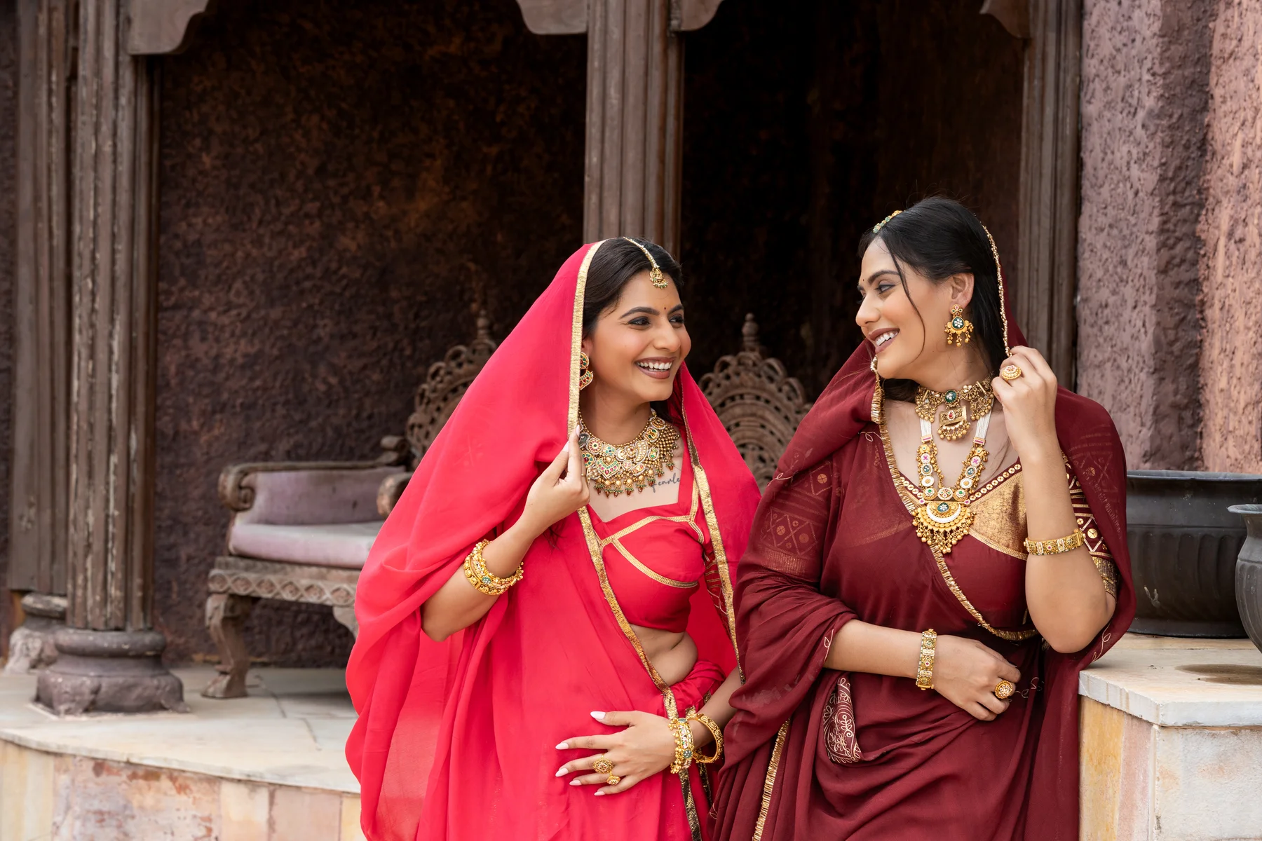 Sister Bridal Duo in Gujarati Silks